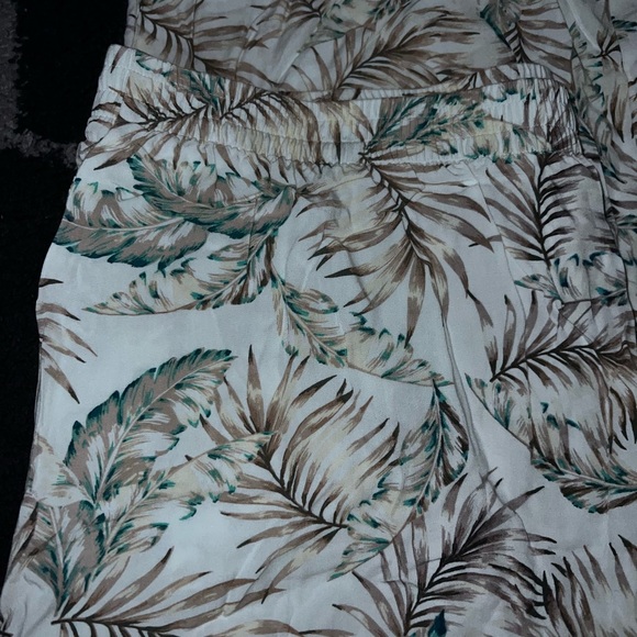 J. Jill Palm Print Pull On Wide Leg Crop Pants Size XL Tall - Picture 2 of 7